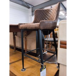 FAUTEUIL DE BAR TISSUS MARRON