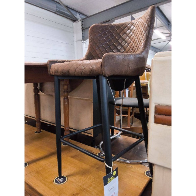 FAUTEUIL DE BAR TISSUS MARRON