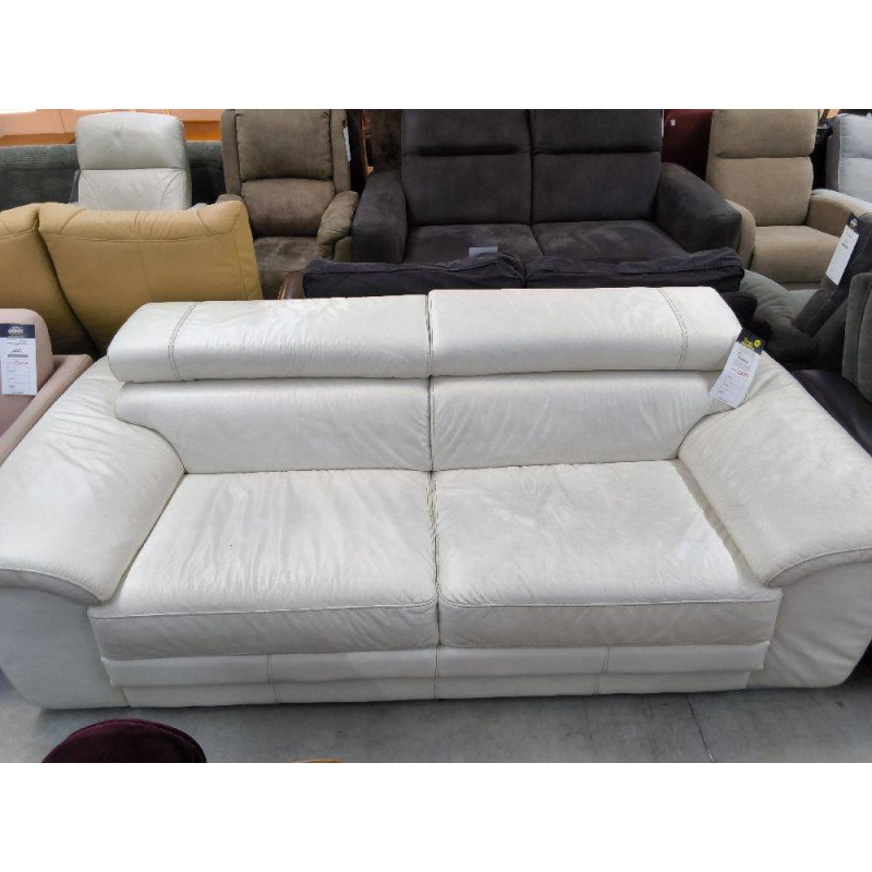 CANAPE CUIR BLANC 2P