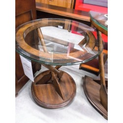 TABLE D\'APPOINT NOYER DESSUS VERRE