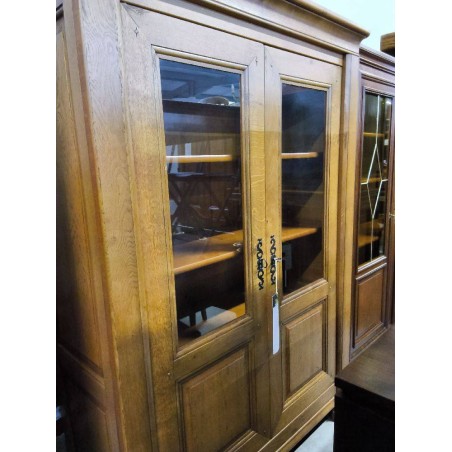BIBLIOTHEQUE CHENE  2 PORTES VITREES