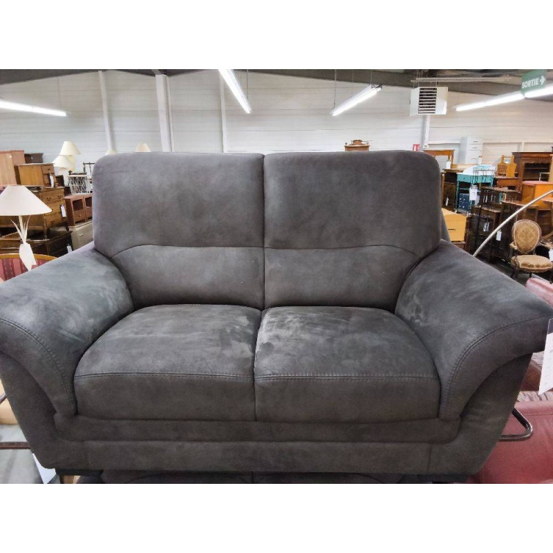 CANAPE 2P TISSUS MICROFIBRE BRUN