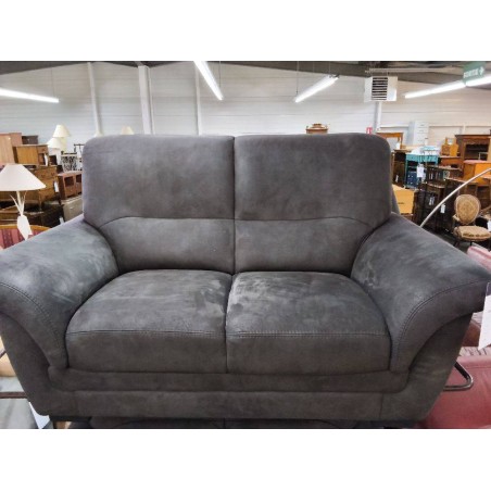 CANAPE 2P TISSUS MICROFIBRE BRUN