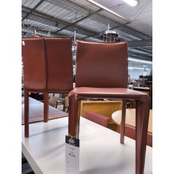 4 CHAISES CUIR MARRON ROCHEBOBOIS