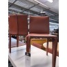 4 CHAISES CUIR MARRON ROCHEBOBOIS