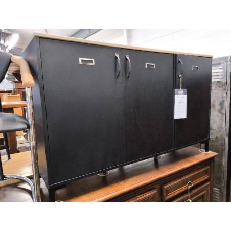 BUFFET STYLE INDUS 3P METAL NOIR