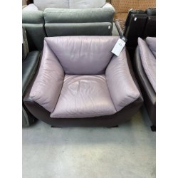 FAUTEUIL CUIR VIOLET/GRIS