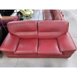 CANAPE CUIR ROUGE 2P